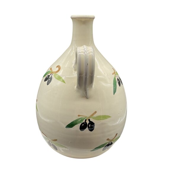 Ceramiche Nicola Fasano Large Olive Oil Jug Hand-Painted Terracotta Italy Made - Picture 2 of 7